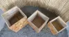  Product image 2 of the product “Wooden planter, cubic form made from teak root. Set of 3, in the size 70, 60 and 50 cm ”